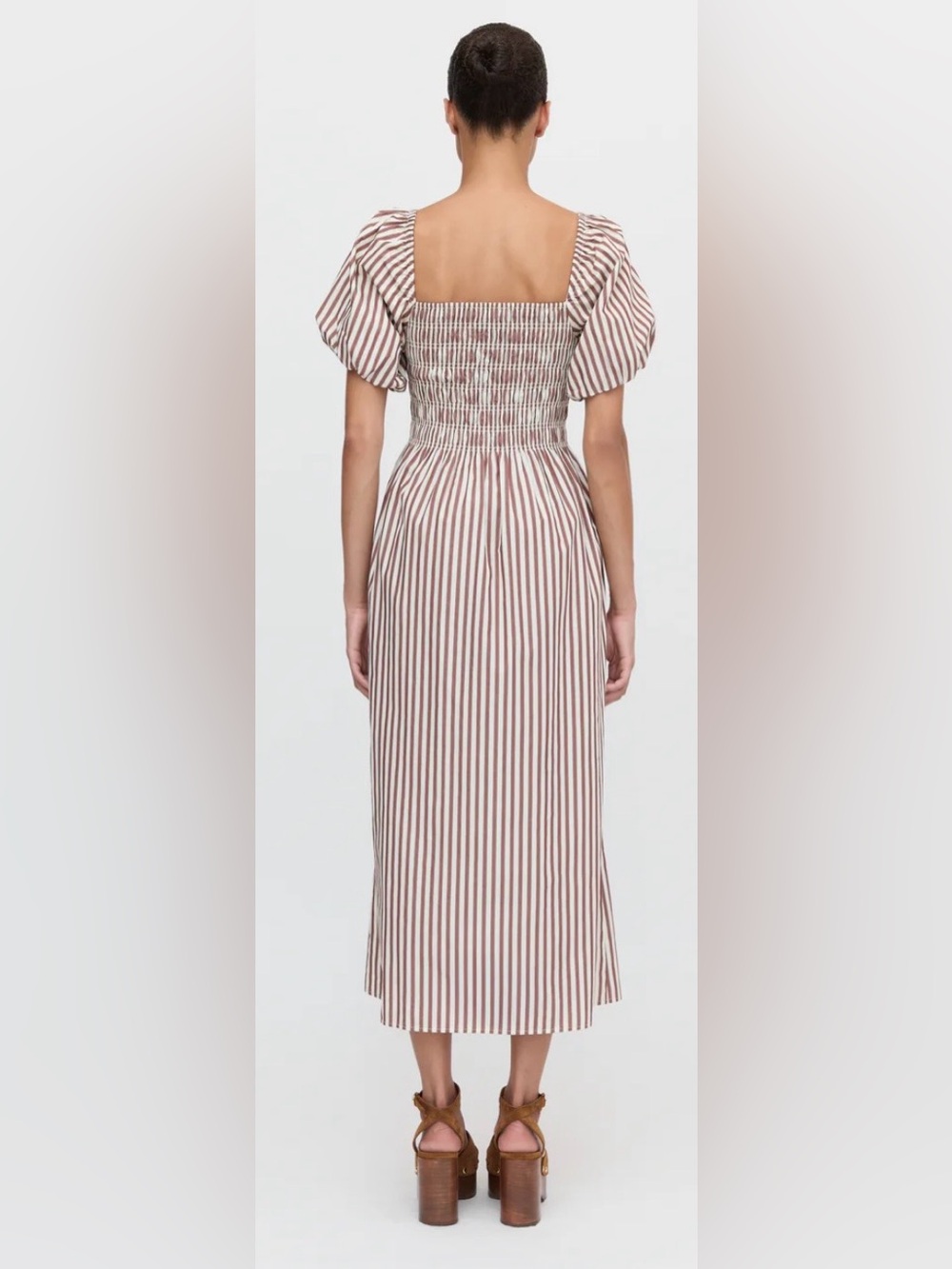 New Hill House Julia nap dress in rust stripe - Picture 3 of 11